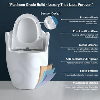 Plantex Imported Ceramic Floor Mounted Western Rim Commode for Toilet with Soft Closing Seat - S Trap Outlet (White)
