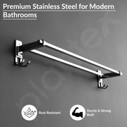 Plantex Stainless Steel Foldable Towel Rack for Bathroom/Towel Hanger with Hooks/Towel Holder/Stand/Bathroom Accessories - 24 Inch (Chrome Finish)
