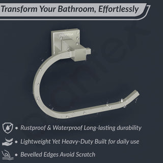 Plantex Stainless Steel Towel Ring for Washbasin/Napkin Hanger for Bathroom/Brushed Steel Finish/Napkin Holder/Bathroom Accessories - (Aqua)