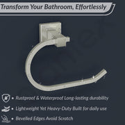 Plantex Stainless Steel Towel Ring for Washbasin/Napkin Hanger for Bathroom/Brushed Steel Finish/Napkin Holder/Bathroom Accessories - (Aqua)