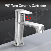 Plantex Pure Brass Pillar Tap for Wash Basin/Kitchen Taps for Home Sink/Wash Basin Tap with 7 Year Warranty (PAC-1803-Mirror Chrome)