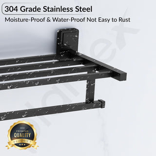 Plantex 304 Garde Stainless Steel 24 inch Towel Hanger for Bathroom/Towel Rod/Bar/Towel Stand/Bathroom Accessories - Darcy (Black)