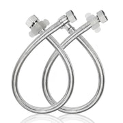 Plantex Stainless Steel Leak Proof Geyser Connection Pipe | 24 Inch Hot & Cold Water Geyser Pipe |  Set of 2  | G1/2 Thread | Connection Pipe for Water Heater, Mixer & Sink | Chrome(pk-2)