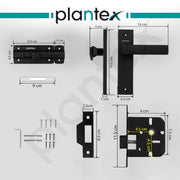 Plantex Heavy Duty Door Lock ÃƒÂ¢Ã¢â€šÂ¬Ã¢â‚¬Å“ Bathroom Door Lock/Mortise 8inch Keyless Plate Handle Set for Home/Bathroom/Store Room/Balcony/Office with Baby Latch (8116, DC-Black & Z-Black)