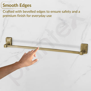 Plantex 304 Grade Stainless Steel 24 inch Towel Hanger for Bathroom/Single Towel Rod/Bar/Towel Stand/Bathroom Accessories - Darcy (Brass Antique)