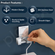 Plantex 304 Grade Stainless Steel Robe Hook/Cloth/Towel Hanger for Wall/Robe Hooks for Bathroom/Hook/Bathroom Accessories - Chrome (Senso)