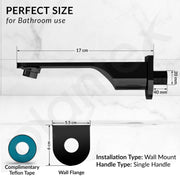 Plantex Pure Brass Bath Tub Spout/Single Lever Spout/High Flow Tap for Bathroom/Kitchen  â€“ (Black)