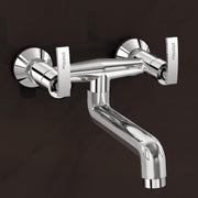 Plantex Pure Brass Non Telephonic Wall Mixer with Water Saving Nozzle/Hot and Cold Water Tap with Brass Wall Flange and Teflon Tape-7 Year Warranty (COL-1016-Chrome)
