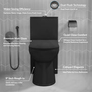 Plantex Platinum Ceramic S Trap Western Toilet/Western Commode/Rimless Washdown Flush for Toilet/Commode with Soft Close Toilet Seat Cover (Black)