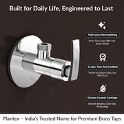Plantex Pure Brass Angle Valve for Bathroom with Brass Wall Flange and Teflon tape/Angle Cocke Tap for Wash Basin-7 year Warranty by Plantex [COL-1005-Mirror Chrome]