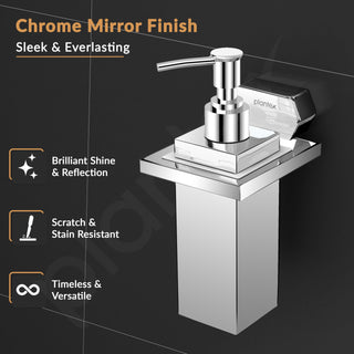 Plantex Liquid Soap Dispenser for Bathroom/304 Grade Stainless Steel Shampoo Dispenser/Handwash Dispenser/Bathroom Accessories - Pack of 1 (Delta - 2810, Chrome)