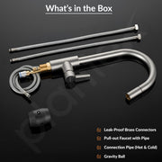 Plantex Pull-Down Kitchen Sink Tap/304 Stainless Steel Sink Tap for Kitchen Basin with 360â° Swivel Spout/Kitchen Sink Faucet- (1062, Matt)