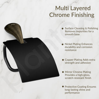 Plantex Smero Pure Brass Toilet Paper Holder/Tissue Paper Stand for Washroom/Bathroom - Contrive (Rich Antique)