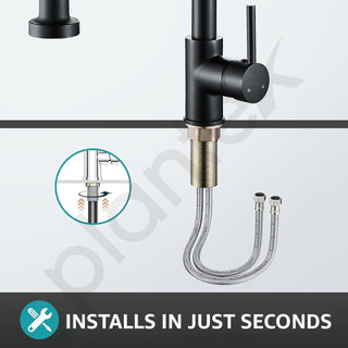 Plantex Brass Sink Tap for Kitchen with 360° Swivel Spout/Single Lever Kitchen Faucet with Dual Flow Mixer Tap/Water tap for Kitchen Sink-(Matte Black)