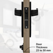Plantex Heavy Duty Bathroom Door Lock - Mortise 8 Inch Keyless Plate Handle Set for Home/Bathroom/Store Room/Balcony/Office with Baby Latch (8133-DC-Black & Z-Black)