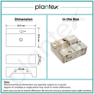 Plantex Ceramic Wash Basin for Bathroom/Square Wall Hung Basin/Bathroom Sink/Washbasin for Restaurant/Hotel (13 x 12 x 5 Inch)