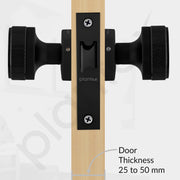 Plantex Heavy Duty Door Lock – Bathroom Door Lock/Mortise Keyless Knob Handle Set for Home/Bathroom/Store Room/Balcony/Office with Baby Latch (604 - Black)