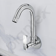 Plantex Kitchen Taps for Home Sink with Water Saving Aerator for Kitchen Tap/360Ãƒâ€šÃ‚Â° Swivel Spout Kitchen Sink Tap with Brass Wall Flange -(ZUR-1507-Chrome)