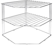 Plantex Stainless Steel Multipurpose 3-Tier Kitchen Corner Rack/Storage Shelf/Dish Rack/Storage Rack for Kitchen (Chrome Finish)