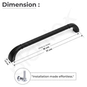 Plantex Cabinet Handle/160mm Handle for Drawer/Wardrobe/Kitchen Handle/Pull-Push Handle for Home/Office - Pack of 2 (Black)