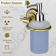 Plantex 304 Grade Stainless Steel Liquid Soap Dispenser/Shampoo Dispenser/Hand Wash Dispenser/Bathroom Accessories - Daizy (Antique)