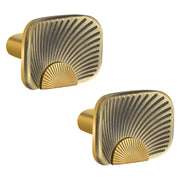 Plantex Knobs for Drawers/Drawer Knobs/Rectangle Knob for Cabinets/Pull-Push Knob for Kitchen/Bedroom/Drawer - Pack of 2 (Brass Antique & Gold)