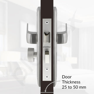 Plantex Main Door Lock Handle Set/6-Lever Locks Mechanism with 3 Years of Warranty/Mortise Lock with 3 Keys, Brass Locks Body & Cylinder(PTP-06 Matt)