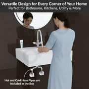 Plantex Pure Brass Wash Basin Tap/Hot & Cold with 360° Swivel Spout/Water Tap/Basin Tap for Home with 7 Year Warranty-(COL-1009-Chrome)