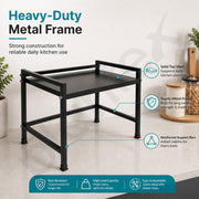 Plantex Oven Stand for Kitchen/Microwave/Oven Stand/Multiple use/Kitchen Storage Rack - Tiered Storage Shelf, Premium - (Black) Metal