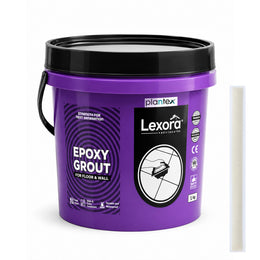 Plantex Lexora Epoxy Grout/3-Part Epoxide Resin Tile Grout/Floor & Wall Tiles Joints/Waterproof & Stain Proof/Bathroom & Industrial Use - 1 kg (Show White)