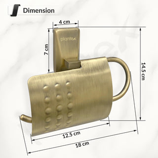 Plantex Brass 304 Grade Stainless Steel Crystal Toilet Paper Holder/Tissue Paper Roll Holder for Bathroom - (Brass Antique)