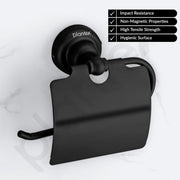 Plantex 304 Grade Stainless Steel Toilet Paper Roll Holder/Toilet Paper Holder/Tissue Roll Holder for Bathroom Accessories - Skyllo (Black)