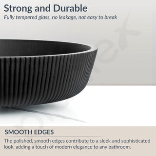 Plantex Wash Basin for Bathroom/Glass Table Top Wash Basin/Countertop Basin for Home/Office - (Black)