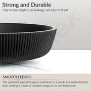 Plantex Wash Basin for Bathroom/Glass Table Top Wash Basin/Countertop Basin for Home/Office - (Black)