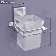 Plantex 304 Grade Stainless Steel Glass Tumbler Holder/Toothbrush Holder for Bathroom/Bathroom Accessories - Crystal (Chrome)