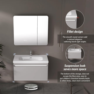 Plantex Vanity for Bathroom/Rectangle Cabinet with Wash Basin and Mirror/Bathroom Organizer for Home - (NZBC-08)