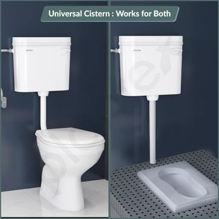 Plantex Flush Tank for Toilet/Single Flushing Cistern for Bathroom with 10 Ltr Water Capacity/Polypropylene Toilet Flush Tank - Pack of 1 (Classic, White)