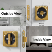 Plantex Zinc Door Lock For Bathroom/Pocket Door Latch/Door Hardware For Home/Bedroom/Bathroom - (Dtm-620, Pvd Gold And Black)