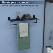 Plantex 304 Grade Stainless Steel Towel Rack For Bathroom/Towel Rod/Stand/Bathroom Accessories - 24 inch (Matt Black)