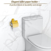 Plantex 304 Grade Stainless Steel Toilet Paper Roll Holder for Bathroom/Toilet Paper Holder/Tissue Paper Roll Holder for Bathroom Accessories - Oreo (Gold)