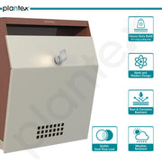 Plantex Letter Box/Suggestion Box with Key Lock/Post Box for Gate Home/Office/Complaint Box/Wall Mounted Mail Box - GI Steel (Orchid & Ivory)