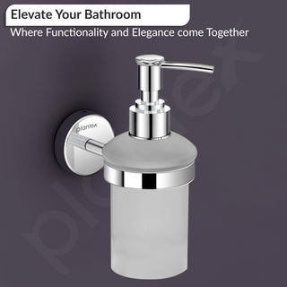Plantex Brezza Stainless Steel Glass Liquid Soap Dispenser/Shampoo Dispenser/Handwash Dispenser/Bathroom Accessories - Chrome