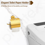Plantex 304 Grade Stainless Steel Toilet Paper Roll Holder/Tissue Paper Holder/Bathroom Tissue Holder/Bathroom Accessories - Daizy (Golden)