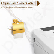 Plantex 304 Grade Stainless Steel Toilet Paper Roll Holder/Tissue Paper Holder/Bathroom Tissue Holder/Bathroom Accessories - Daizy (Golden)