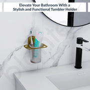 Plantex 304 Grade Stainless Steel Tumbler Holder/Tooth Brush Holder for Bathroom/Bathroom Accessories - Parv (Brass Antique)