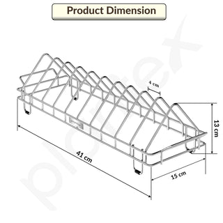 Plantex Stainless Steel Dish Rack/Thali Stand/Plate Fixer/Plate Stand/Tandem Box Accessories (Chrome)