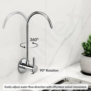 Plantex RO Water Purifier Tap for Kitchen Sink//Drinking Water Tap/Brass 360° Rotatable Wall Mount RO Faucet/Heavy Duty Brass RO Tap for All RO Water Purifiers - Chrome (RO-017)