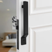 Plantex Door Lock with Handle/15 Inch Door Handle with Lock/Stainless Steel Handle Set for Home/Office/Door Accessories (Pack of 1, Black)