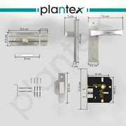 Plantex Heavy Duty Door Lock â€“ Bathroom Door Lock/Mortise 8inch Keyless Plate Handle Set for Home/Bathroom/Store Room/Balcony/Office with Baby Latch (8085, Steel Satin and Chrome)