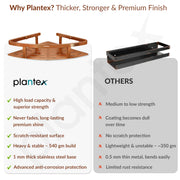 Plantex 304 Stainless Steel Corner/Bathroom Shelf/Kitchen Shelf/Wall Mount - Pack of 2 (PVD Rose Gold,9x9 Inches)